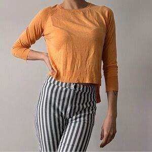 Zara lightweight 3/4 sleeves knit orange sweater